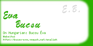 eva bucsu business card